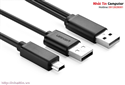 Cáp USB 2.0 to mini USB dài 1M có hỗ trợ nguồn Ugreen 10347 cao cấp