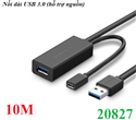 Cáp USB 3.0 nối dài 10m hỗ trợ nguồn Micro USB chính hãng Ugreen 20827 cao cấp
