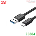 Cáp USB 3.0 to USB Type-C dài 2m chính hãng Ugreen 20884 cao cấp