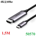 Cáp USB-C to HDMI hỗ trợ 4K@60Hz dài 1,5m chính hãng Ugreen 50570 cao cấp