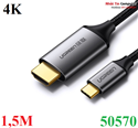 Cáp USB-C to HDMI hỗ trợ 4K@60Hz dài 1,5m chính hãng Ugreen 50570 cao cấp