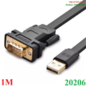 Cáp USB to RS232 dẹt dài 1m chipset FTDI FT232 Ugreen 20206 cao cấp