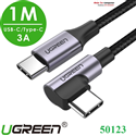 Cáp USB type-C 2 đầu dài 1M sạc và truyền dữ liệu đầu bẻ góc 90 độ chính hãng Ugreen 50123 cao cấp