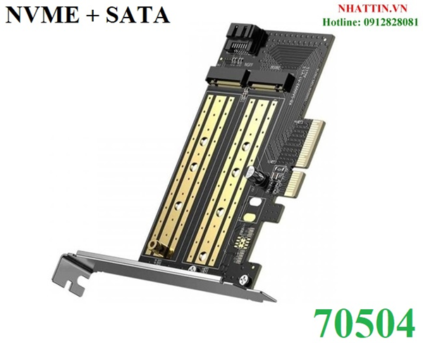 Card chuyển đổi ổ cứng SSD M.2 NVMe+ M.2 Sata sang PCI-E 3.0 4X Ugreen 70504 cao cấp
