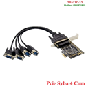 Card chuyển đổi PCI-E 1x to 4 com RS232 Chip set PCIE99100-4S Syba chính hãng