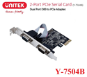 Card PCI-e to 2 cổng Com (RS232) Unitek Y-7504B cao cấp