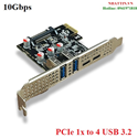 Card PCIe x1 to 4 cổng USB 3.2 tốc độ 10Gbps USB-A x2, Type-C x2 ezhou cao cấp