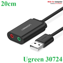 Card sound USB 2.0 to 3.5mm chính hãng Ugreen 30724 cao cấp