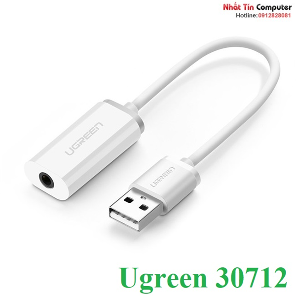 Card sound USB 2.0 to 3.5mm Mic & Loa chính hãng Ugreen 30712
