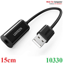 Card sound USB 2.0 to 3.5mm Mic & Loa Ugreen 10330 cao cấp (màu đen)