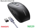 Chuột không dây Bluetooth v5.0 & 2.4GHz & có dây hỗ trợ 5000DPI Ugreen 90539/MU103 cao cấp (Pin sạc)
