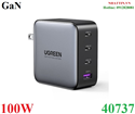 Củ sạc nhanh 100W GaN Nexode 4 cổng, 3 USB Type-C và 1 USB Type-A Hỗ trợ QC4+, PD3.0 Ugreen 40737 cao cấp