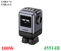 Củ sạc nhanh 100W GaN Robot 4 cổng, 3 USB Type-C và 1 USB Type-A Hỗ trợ QC4+, PD3.0 Ugreen 45514B/X688 cao cấp