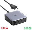 Củ sạc nhanh 4 cổng để bàn GaN Nexode 100W Ugreen 90928 cao cấp (EU Plug)