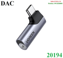 Đầu chuyển USB Type-C to 3.5mm AUX có DAC Stereo Mic HiFi bẻ góc 90 độ Ugreen 20194 cao cấp