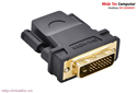 Đầu chuyển đổi DVI 24+1 to HDMI Ugreen 20124 chính hãng