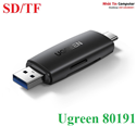 Đầu đọc thẻ nhớ SD/TF 2 trong 1 USB-A & USB-C Ugreen 80191 cao cấp