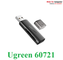 Đầu đọc thẻ SD/TF chuẩn USB 2.0 chính hãng Ugreen 60721 cao cấp