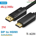 Dây chuyển đổi có chipset Displayport sang HDMI dài 2M JASOZ T-A231 cao cấp