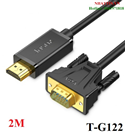 Dây chuyển đổi có chipset HDMI sang VGA màu đen dài 2m JASOZ T-G122 cao cấp