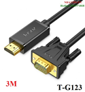 Dây chuyển đổi có chipset HDMI sang VGA màu đen dài 3m JASOZ T-G123 cao cấp