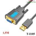 Dây chuyển đổi có chipset USB 2.0 sang RS232 cái màu đen dài 1.5M JASOZ T-I105 cao cấp