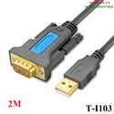 Dây chuyển đổi có chipset USB 2.0 sang RS232 đực màu đen dài 2M JASOZ T-I103 cao cấp