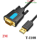 Dây chuyển đổi có chipset USB 2.0 sang RS232 đực màu đen dài 2M JASOZ T-I108 cao cấp