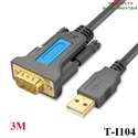 Dây chuyển đổi có chipset USB 2.0 sang RS232 đực màu đen dài 3M JASOZ T-I104 cao cấp