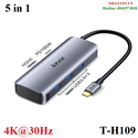 Dây chuyển đổi có chipset USB-C sang HDMI+DP+3xUSB 3.0 màu ghi dài 17cm JASOZ T-H109 cao cấp