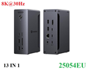 Docking Revodok Max 213, 13 trong 1, tốc độ 40Gbps, hỗ trợ 8K@30Hz, có màn hình kép, Lan 2.5GbE, khe cắm SD/TF, PD 90W Ugreen 25054EU cao cấp