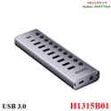 Hub 10 cổng USB 3.0 tốc độ 5Gbps 8 USB-A và 2 USB Type-C Unitek H1315B01 cao cấp