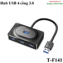 Hub chia 4 cổng USB 3.0 hỗ trợ cấp nguồn JASOZ T-F141 cao cấp (đen)