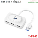 Hub chia 4 cổng USB 3.0 hỗ trợ cấp nguồn JASOZ T-F142 cao cấp (trắng)