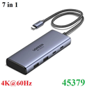 Hub chuyển đổi 7 in 1 USB Type-C sang HDMI 4K@60Hz, Type-C, USB 3.0, SD/TF Sạc PD 100W Ugreen 45379 cao cấp