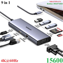 Hub USB Type-C 9 trong 1 ra HDMI 4K@30Hz, VGA, USB 3.0, Lan 1Gbps, SD/TF, Sạc PD 100W Ugreen 15600 cao cấp