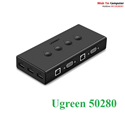 KVM Switch 4 port USB - Thiết bị 4 máy tính dùng 1 màn hình chính hãng Ugreen 50280 cao cấp