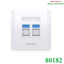 Mặt Wall Plate 2 cổng mạng âm tường Ugreen 80182 cao cấp