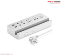 Ổ cắm điện đa năng 2 cổng USB có giá đỡ điện thoại, máy tính bảng Ugreen 20354 chính hãng