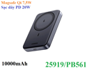 Pin sạc dự phòng không dây 10000mAh PD20W Magsafe Qi 7,5W Ugreen 25919/PB561 cao cấp