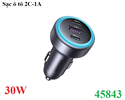 Sạc nhanh trên ô tô 3 cổng 2C1A công suất 30W Ugreen 40843/EC307 cao cấp