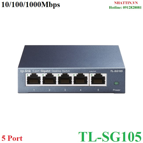 Switch chia mạng 5 cổng RJ45 10/100/1000Mbps TP-Link TL-SG105 (vỏ kim loại)