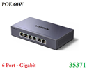 Switch chia mạng 6 cổng LAN Gigabit hỗ trợ POE 60W Ugreen 35371 cao cấp (EU Plug)