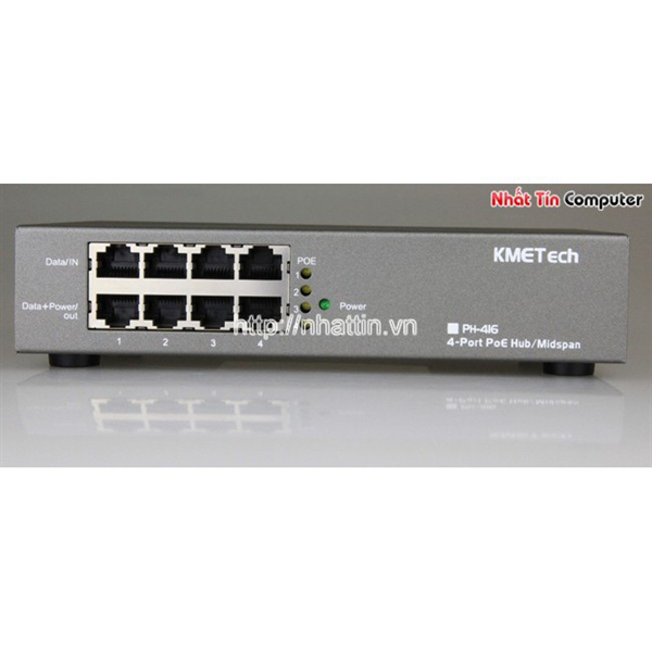Switch POE 8 Port dùng để cấp nguồn qua đường dây mạng KMETech PH416