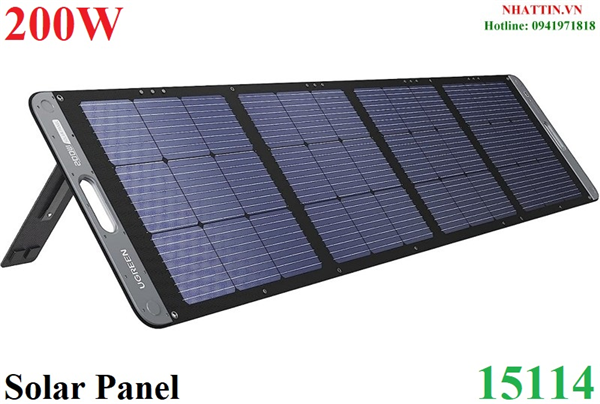 Tấm pin năng lượng mặt trời đi động 200W đơn tinh thể Ugreen 15114 cao cấp (Mono)