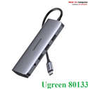 Thiết bị mở rộng USB Type-C 10 in 1 tích hợp HDMI, VGA, 3.5mm, Lan, USB, Đọc Thẻ, Sạc PD Ugreen 80133 cao cấp