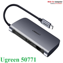 Thiết bị mở rộng USB type-C to HDMI/ Hub USB 3.0/Lan Gigabit/ PD Ugreen 50771 chính hãng