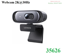 Webcam 2K@30Hz cho PC, Webcam Full HD 1080p/60fps, Tự động lấy nét Ugreen 35626 cao cấp